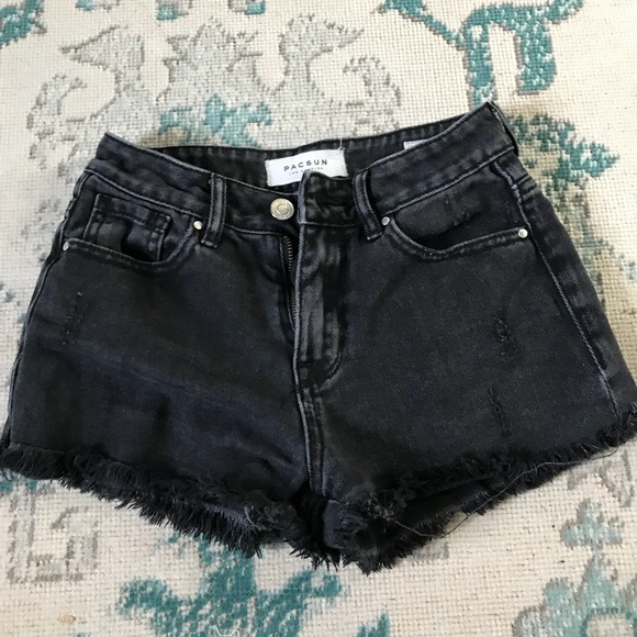 Pacsun black cut off shorts - Picture 1 of 4